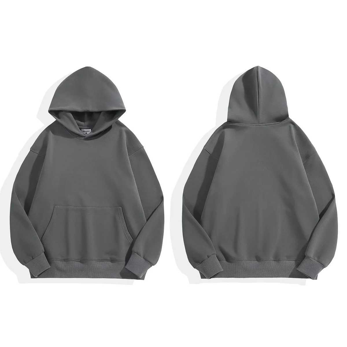 169oz 480gsm Heavy Weight Cotton Plus Velvet Hooded Sweater Men Thickened Tight Polar Fleece Pullover Hoodie Women Sweatshirt M260312