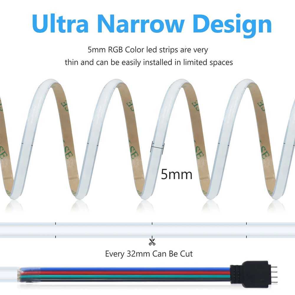 12V Bluetooth RGB LED Strip Light Tuya WIFI Dimmable Remote Control 576Leds/m Flexible Tape EU US UK AU Plug Home Decor 05m 5m M251129