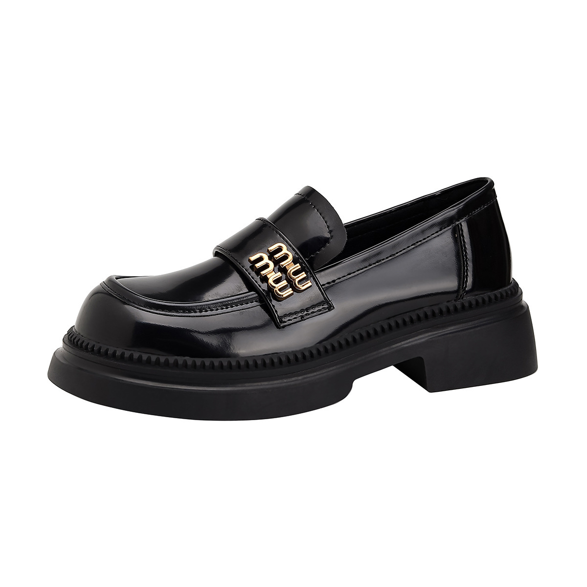 designer shoes 2025 new Cowhide Version College Style Lazy Slip - on Metal - Buckle Loafers for Women, Small Leather Shoes