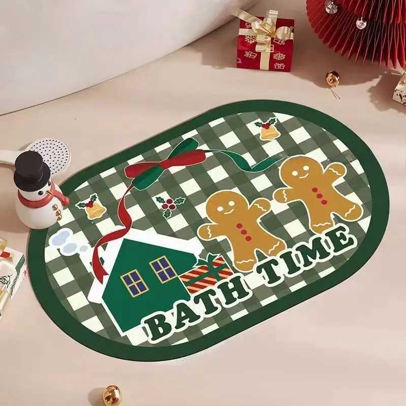 VIKAMA Christmas Bathro Mat Non Slip Absorbent Quick Dry Soft for Shower Bath Toilet Festive He Decor Waterproof 2025 H251129