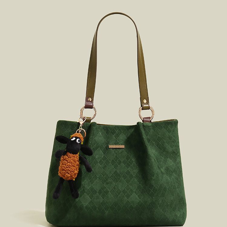 Commuter bag trendy women's retro large capacity tote bag portable shoulder bag
