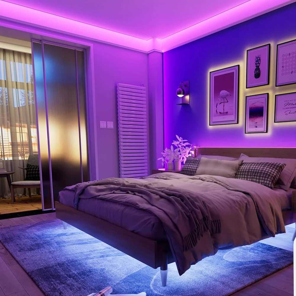 Tuya WiFi COB RGB LED Strip 12V 1m 2m 3m 5m 10m Dimmable Cabinet Bed Room Lighting RF Remote Control for Alexa Google Assistant M251129