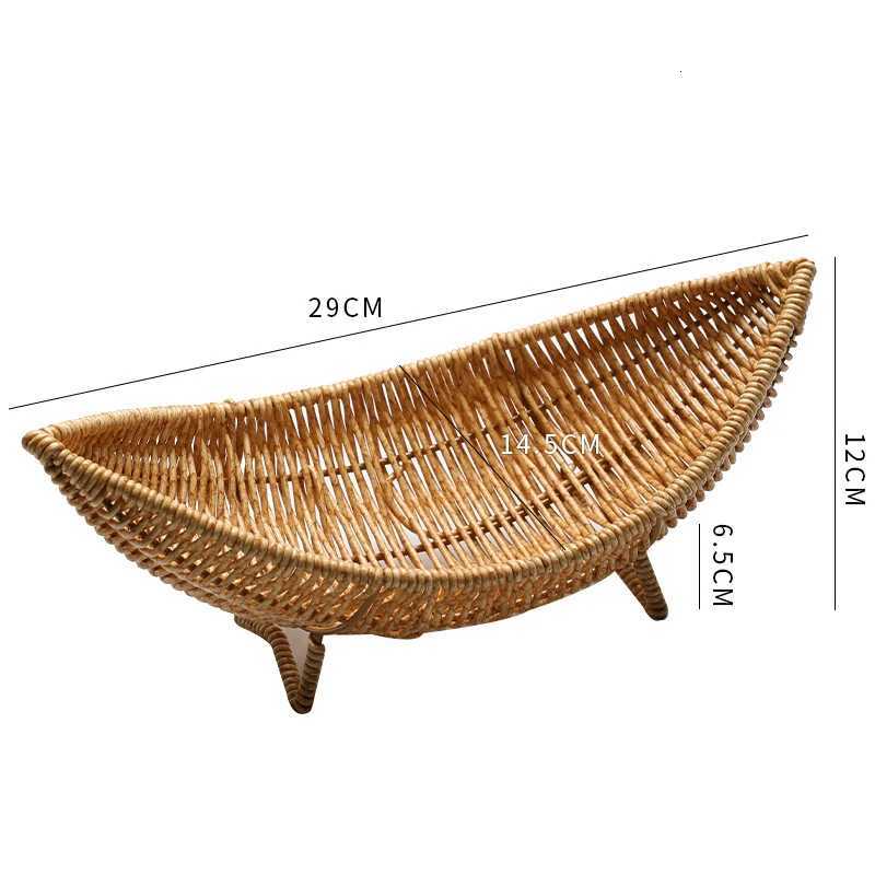 Decorative Imitation Rattan Baskets Bread Fruit er Serving Tray Handwoven Plate Tray French Fries Boats Storage Bowls Platte Y251129