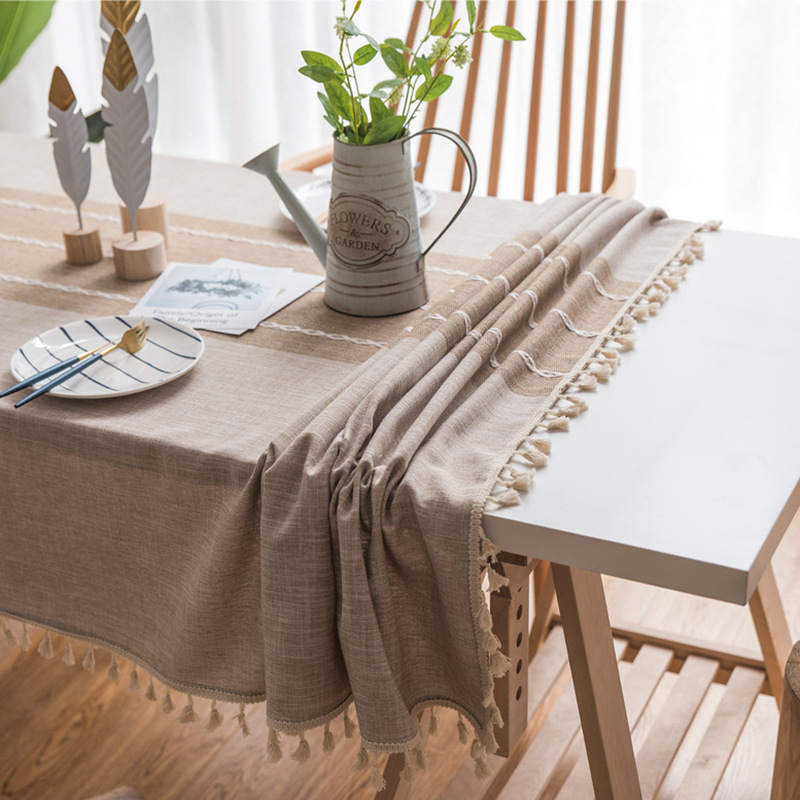A852 ins waterproof tablecloth household imitation cotton and linen tablecloth modern simple tablecloth table mat cover towel spot wholesale