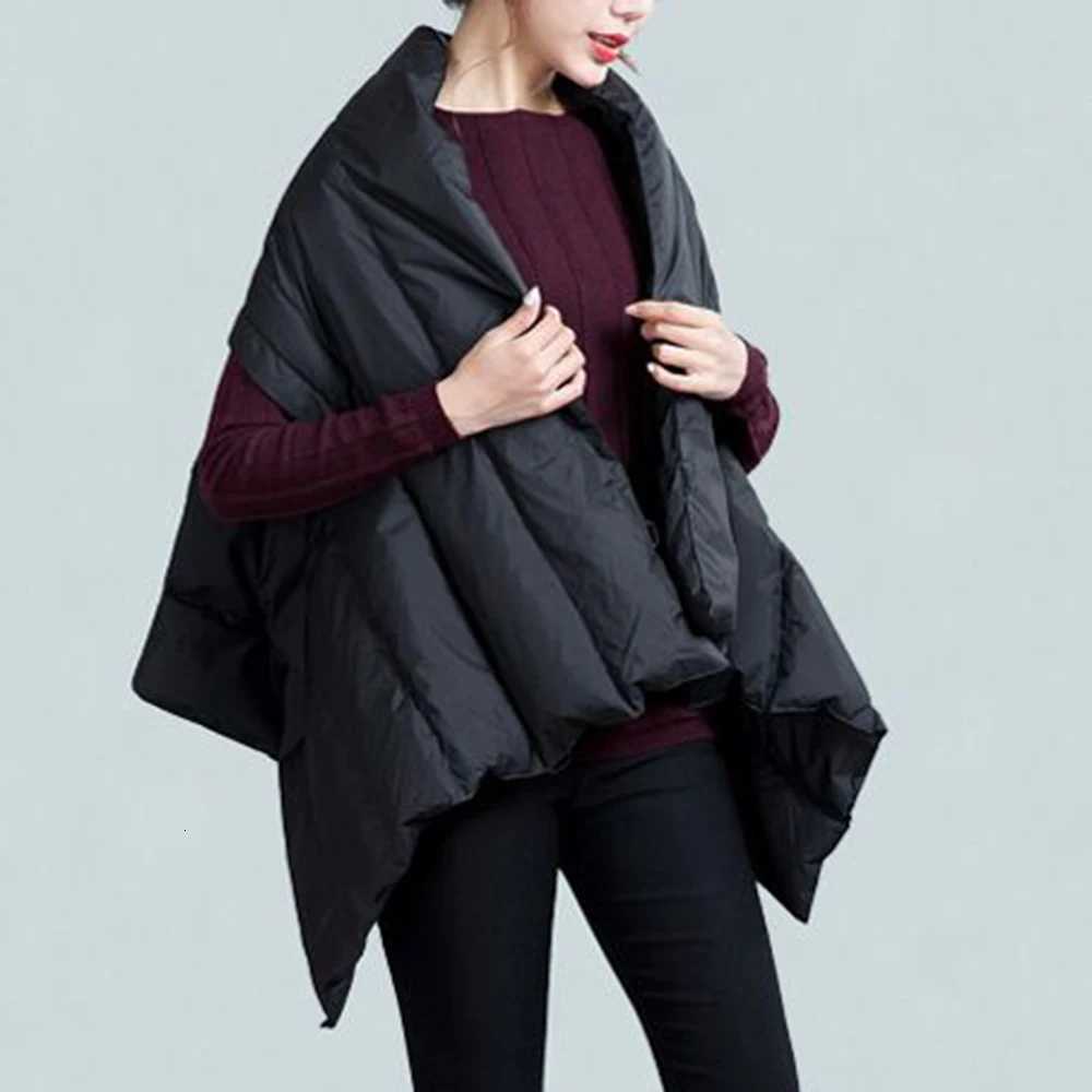 2024 Winter Huayu Irregular Hooded Down Jacket Womens Korean Womens Large Coat waistcoat women vestT251129