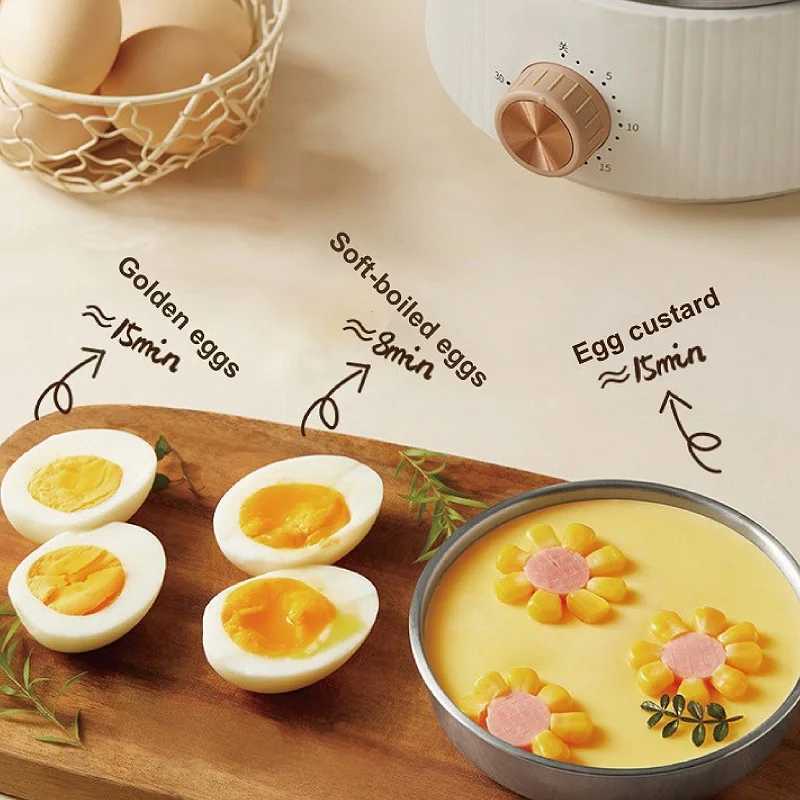 350W Egg Cooker Multifunctional Breakfast Machine Food Heater 304 Stainless Steel Egg Steamer Home Double Layer Electric Steamer C251129