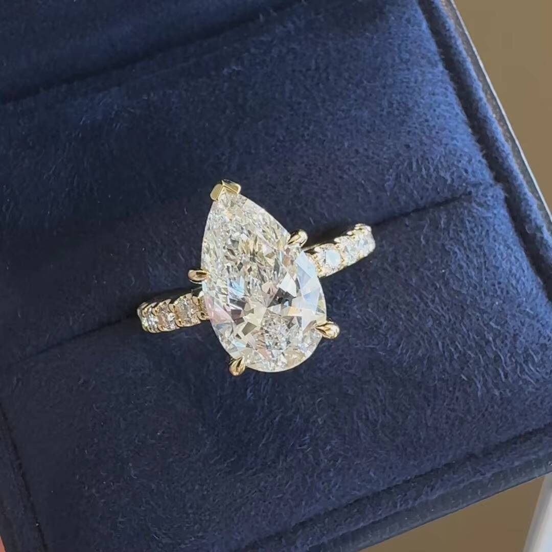 IGI GIA Certified CVD HPHT Lab Grown Created Diamond 10k 14k 18k Solid Gold Ring Engagement Ring