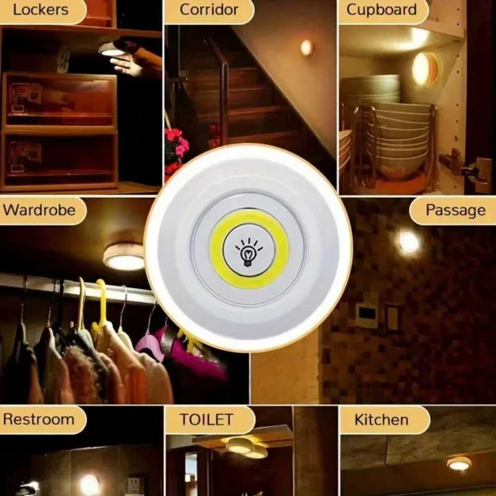 1-8pcs LED Under Cabinet Light with Remote Control Battery Operated COBLED Closets Lights Wardrobe Bathroom lighting Night Light M251129