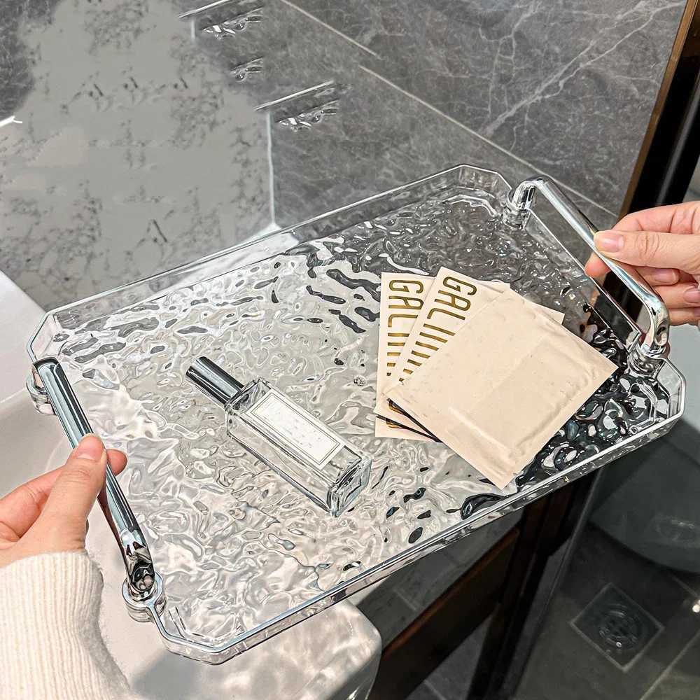 Nordic Luxury Tray Bathroom Cosmetics Storage Tray Light Jewelry Storage Living Room Cup Dessert Plate Y251129