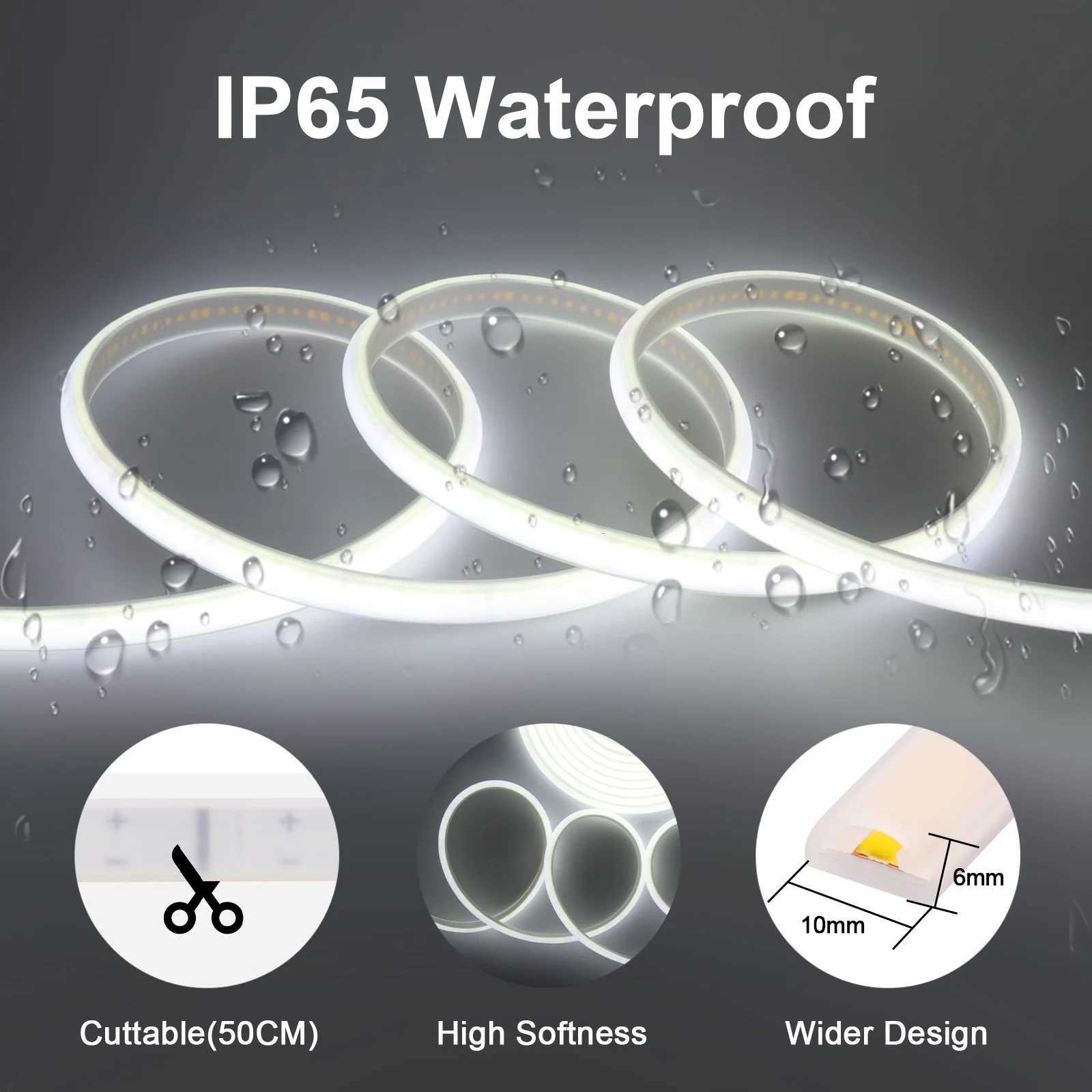 220V COB Strip White /Red /Ice Blue /Pink /Yellow /Purple Waterproof Home Decor Outdoor Lamp Flexible LED Neon Ribbon Light M251129