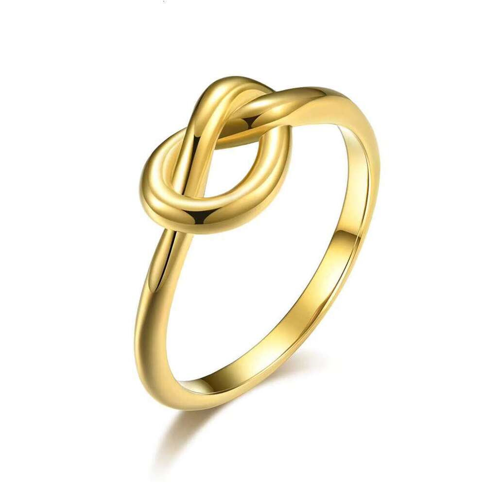 DHCollections Stainless Steel Knot Shape Rings Titanium Steel Love Knot Adjustable Rings Fashion Jewellery for Women and Men