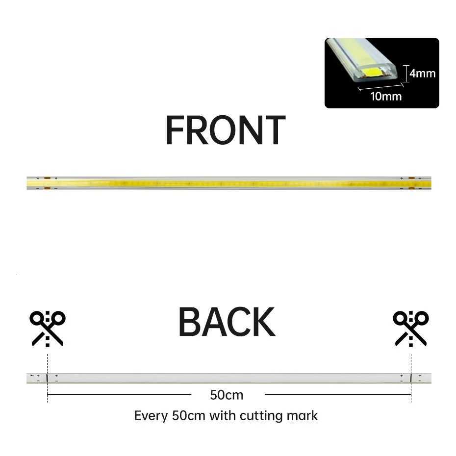 Super Bright 220V COB LED Strip Light 288LEDs/m IP65 Waterproof with EU/AU Switch Plug CW/WW/NW for Room Garden Decor Lighting M251129