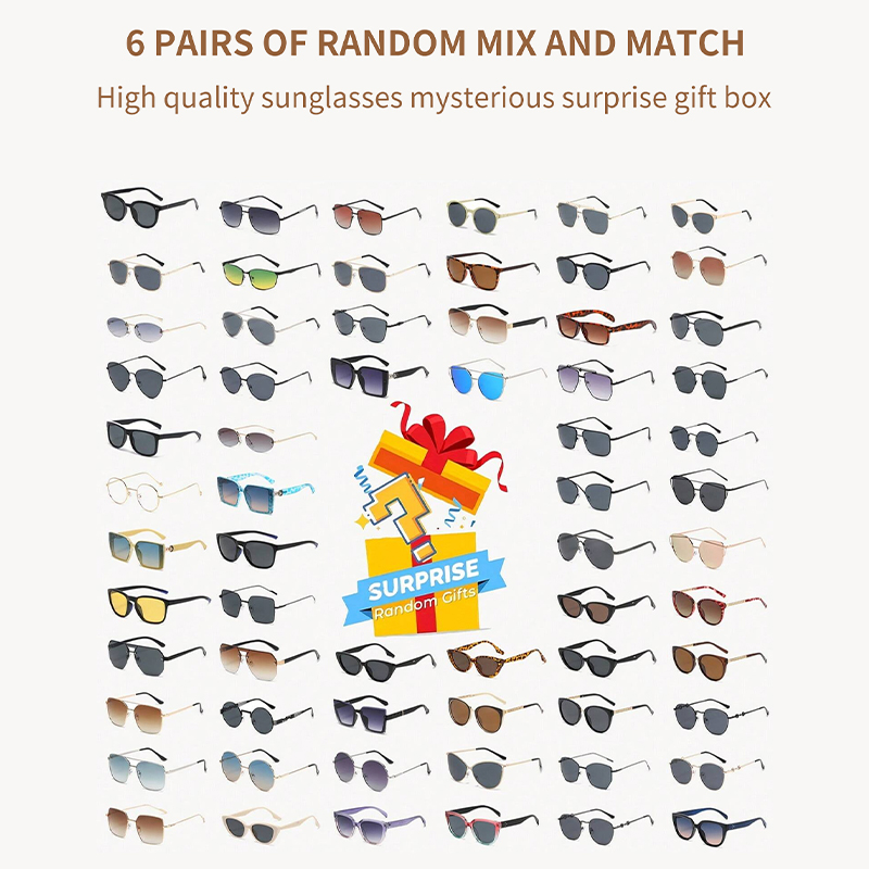 Randomly select 6 pairs of sunglasses and glasses