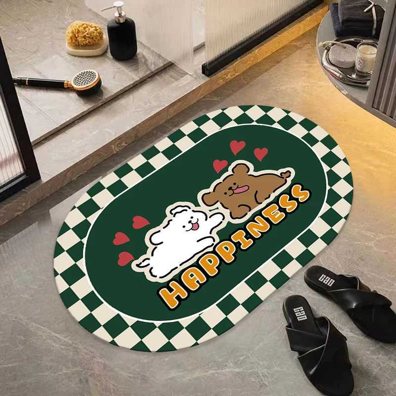Bathro floor mat bathro door foot mat diat d absorbent non-slip mat toilet door mat quick-drying carpet mat H251129