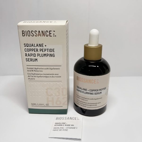 Biossance Face Oil Serum 50ml SQUALANE Copper Peptide Rapid Plumping Serum 1.7floz 30ml SQUALANE Vitamin C Rose Oil