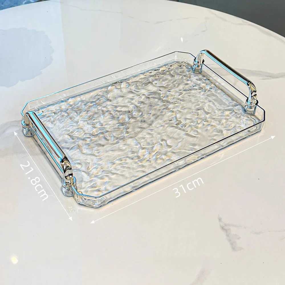 Nordic Luxury Tray Bathroom Cosmetics Storage Tray Light Jewelry Storage Living Room Cup Dessert Plate Y251129