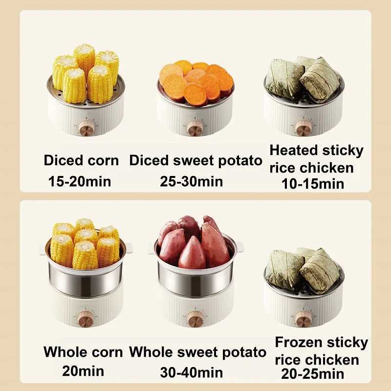 350W Egg Cooker Multifunctional Breakfast Machine Food Heater 304 Stainless Steel Egg Steamer Home Double Layer Electric Steamer C251129