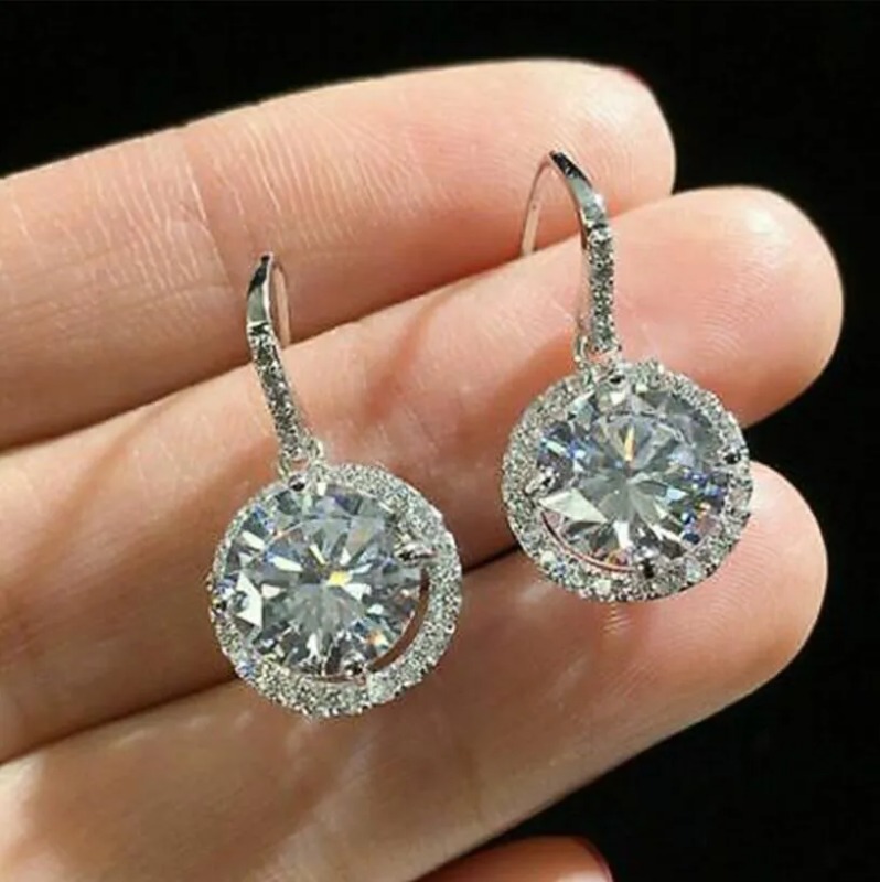 Stunning 2024 Drop Ship Wedding Jewelry Set Multi Style 925 Sterling Silver White 5A Cubic Zircon Dangle Earrings Party Women CLavicle Necklace For Lo