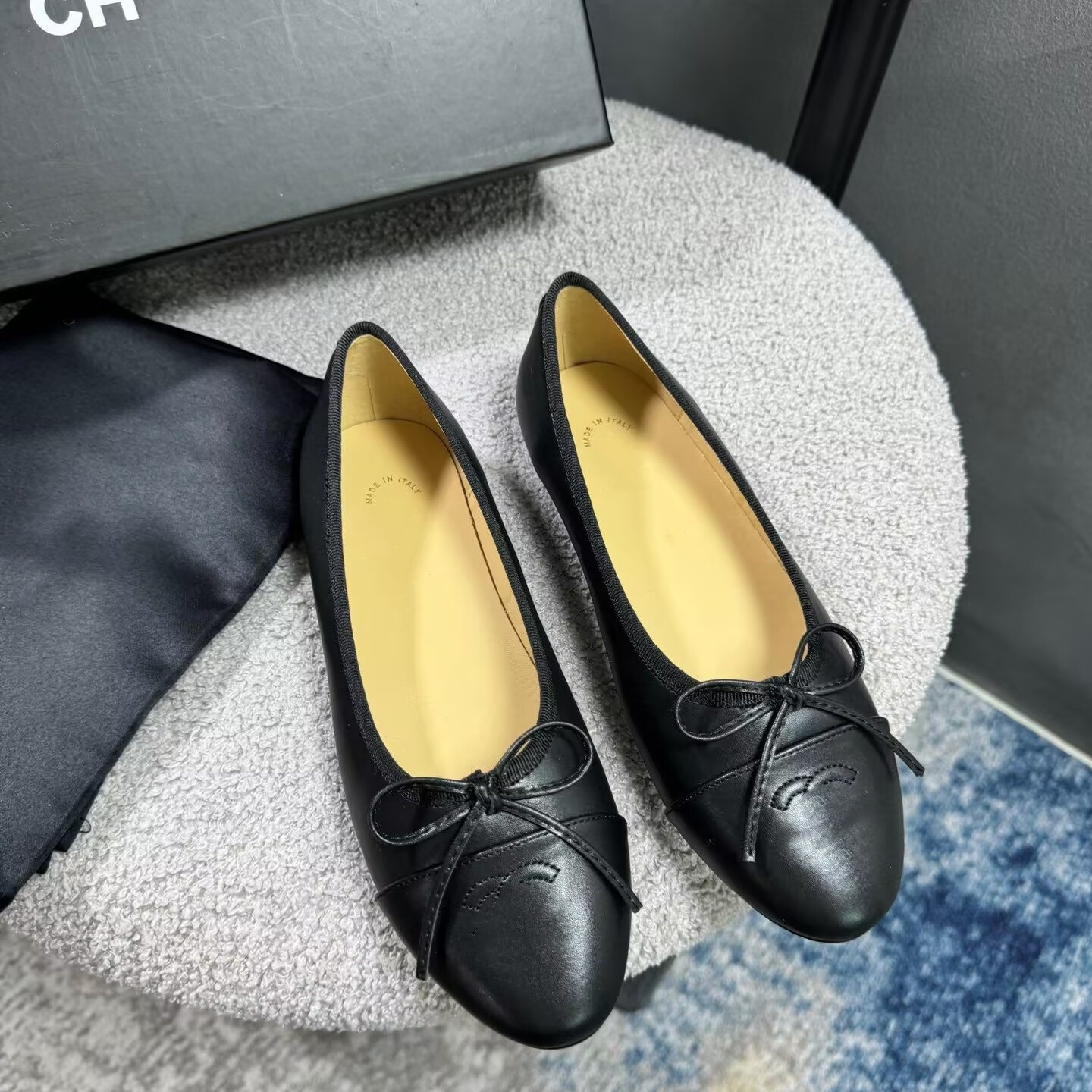 Paris designer Ballet Flats Shoes Women brands Quilted Genuine Leather Slip on Ballerina Round Toe Ladies Dress Shoes Zapatos De Mujer35-42