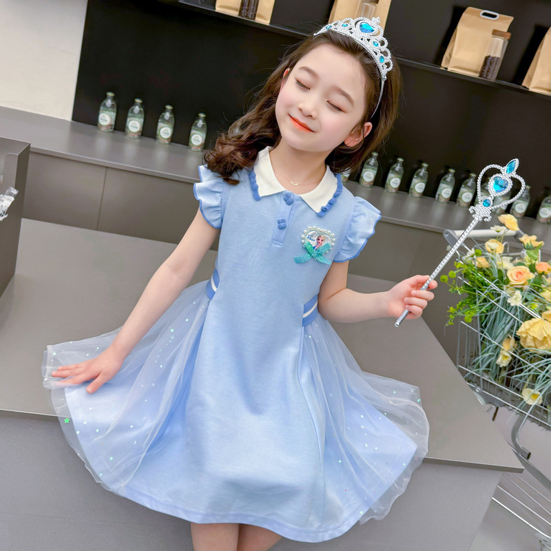 DISNEY Frozen Elsa princess baby designer clothes kids designer clothes girl Girls' dress princess clothes Comfortable and soft.