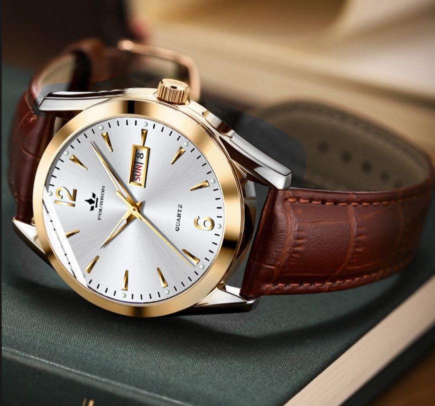 mens simple watch Frederique Constant casual automatic date dial watch premium leather strap movement 240924