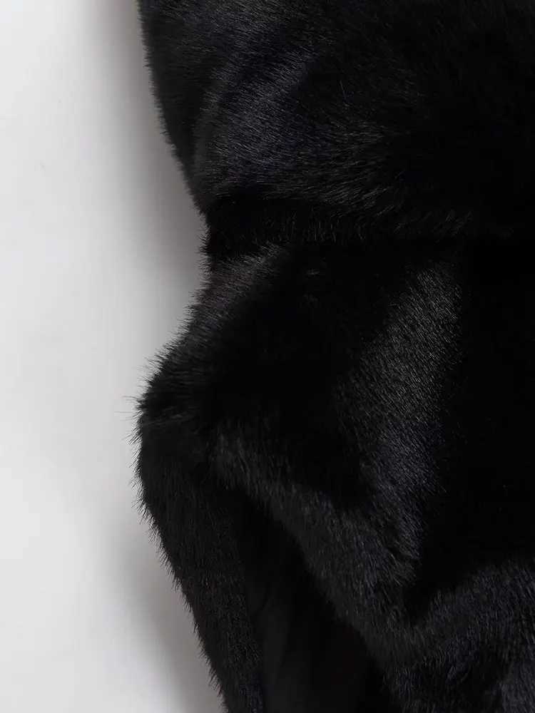 TFAFXY Women Faux Fur Sleeveless Coat 2025 Autumn Winter Hooded Loose Jacket Female Short Waistcoat Coat Y2KT251129