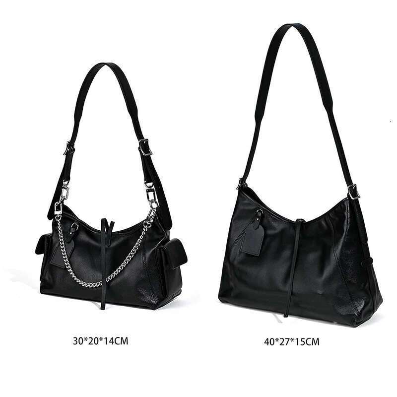 2025 Spring Brand Carryall Shoulder Genuine Leather Handbags Women Fashion Sier Chain Crossbody Bags Lady