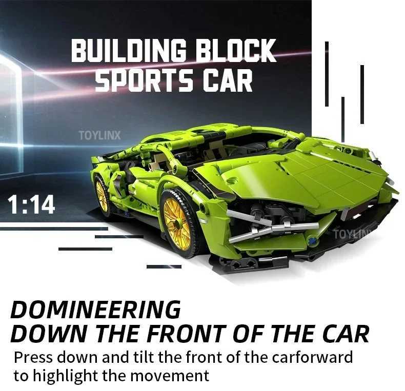 Kbox 3696PCS Supercar Model Building Blocks Toy - Kids Sports Car Blocks Gift for Boys Collectible Building Model J251129