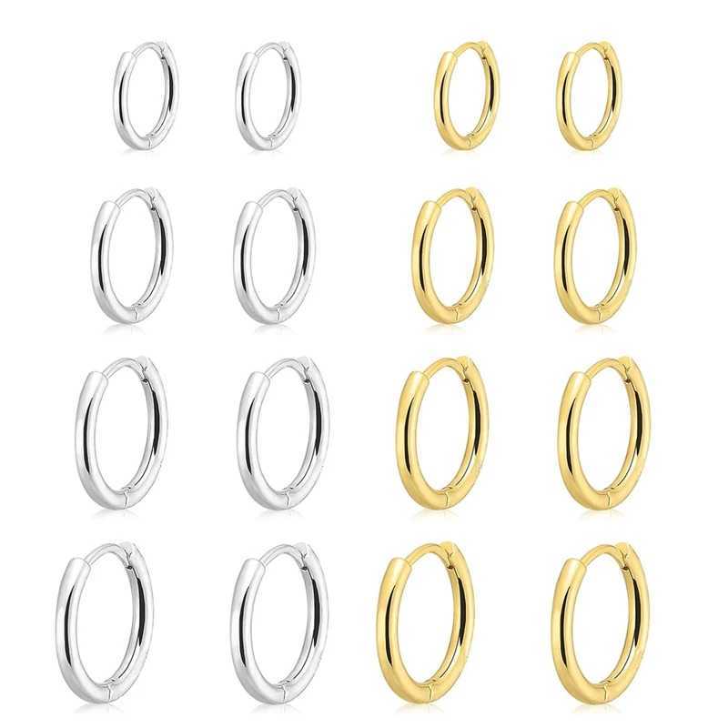 4Pair/set Stainless Steel Circle Hoop Earrings for Women Classic Small Helix Hoops Loop Ring Huggie Cartilage Piercing JewelryT251129