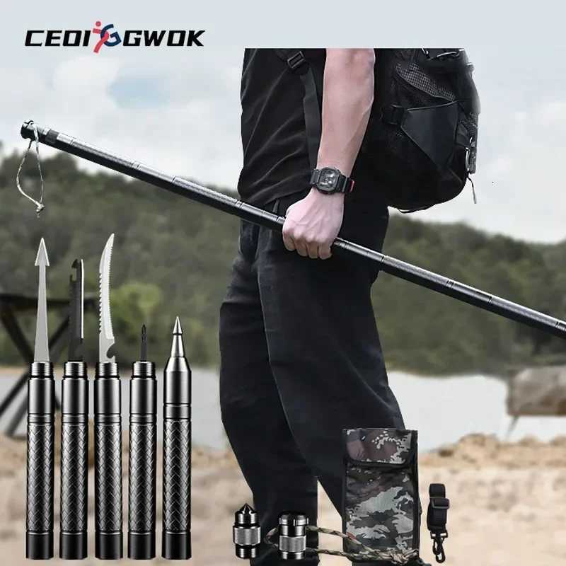 CEOI GWOK Premium Trekking Poles Set Adjustable Height Walking Cane Essential Gear Multi-functional Walking Stick Hiking Stick X251128
