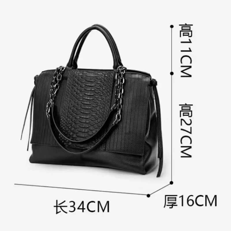 Women Uxury Handbag Simple Alligator Print Handbags Chain Womens Shoulder Bag Black Big Tote Bags for Women K251128