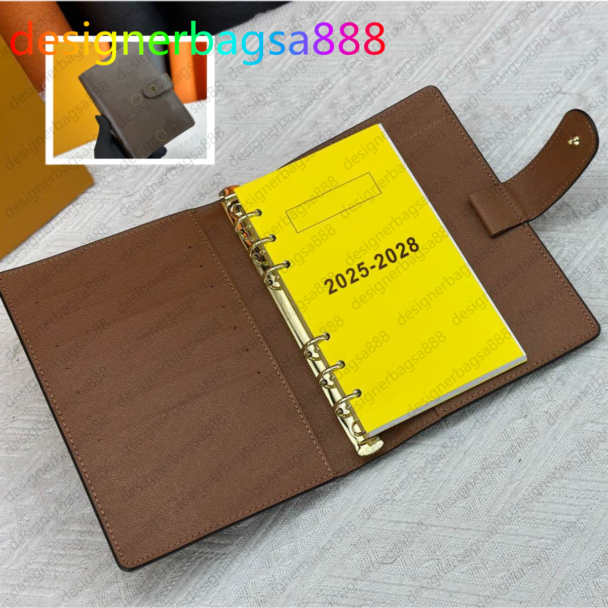 Top PM MM Agenda Holder Case Planner With Box Large Small Waterproof Ring Notebook Cover Work Meeting Note Calendar Luxury Designer Wallet Credit Card Case Womens
