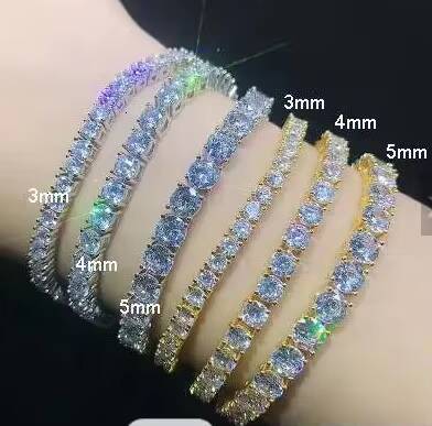 Classic Women Bracelets 3MM HandWork Setting Cubic Zirconia Plated Gold Jewelry Tennis Chain Bracelet for Men and Women