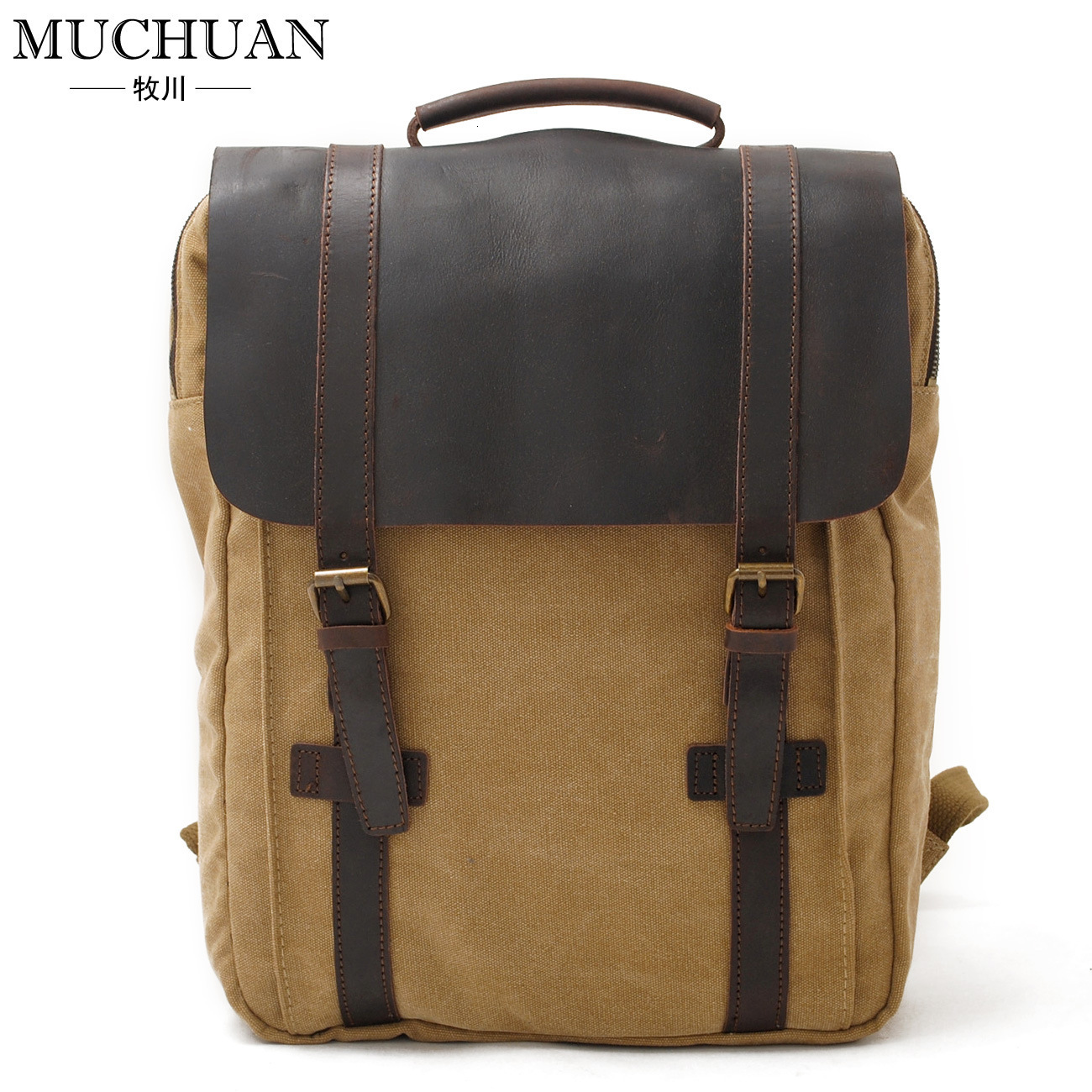 Fashion Male Backpack Leather military Canvas backpack Men backpack women school backpack school bag bagpack rucksack mochila 250313