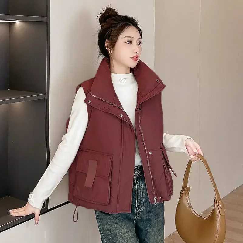 Lady Padded Cotton Giletes Half Stand Collar Short Cold Classic Youthful Womens Vests Sleeveless Warm Elegant Autumn CasualT251129