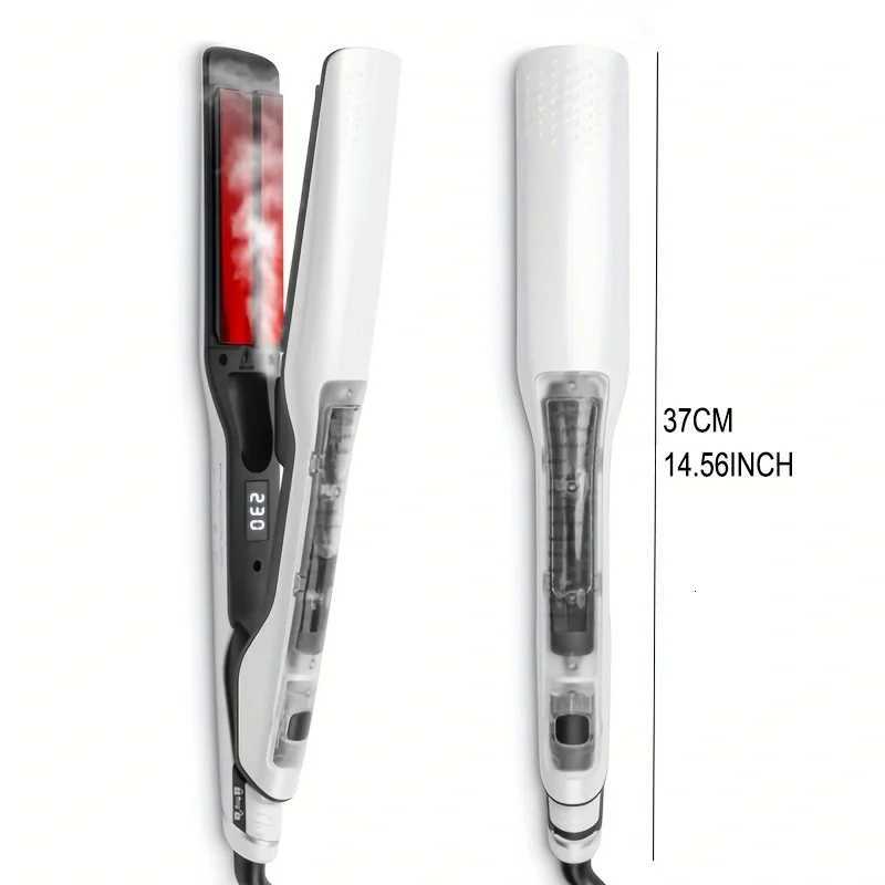 Steam Hair Straightener Professional Electric Ceramic Wide Hair Curling Flat Iron Hair Plates Lcd Display Hot Comb StraighteningT251129