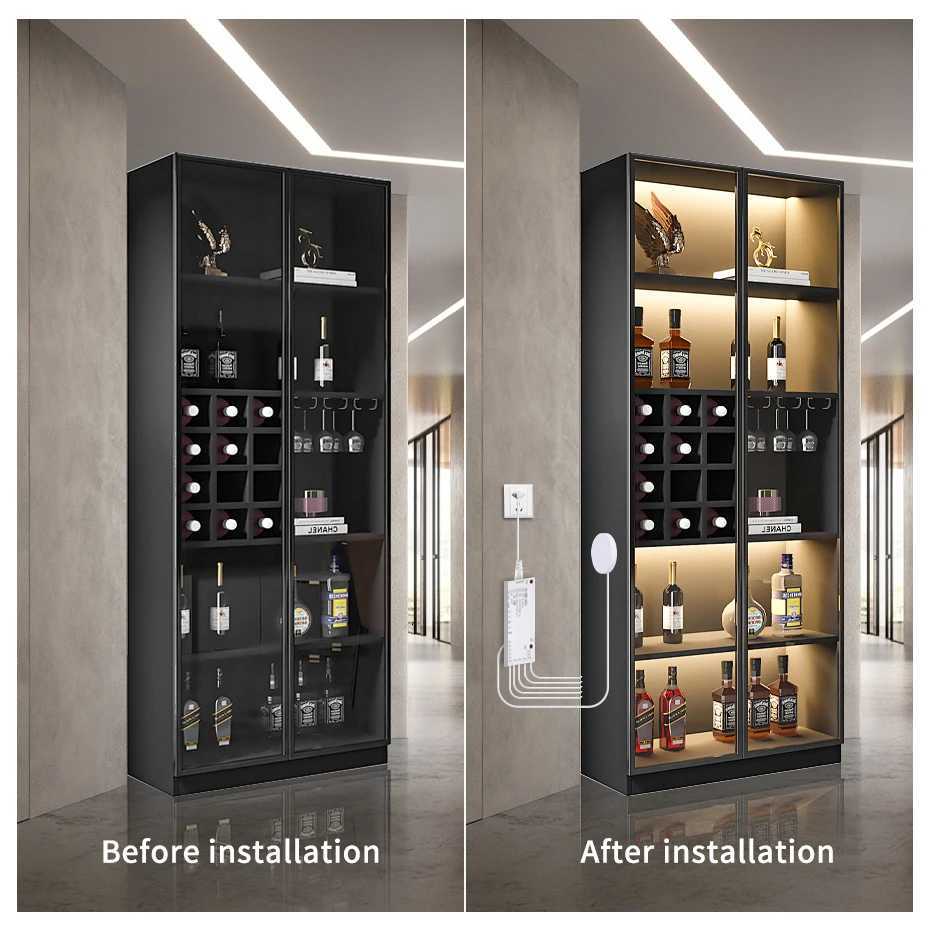 DIY Kitchen LED Cabinet Light 320LEDs/m 12V COB Led Strip Light Shelf Pantry Showcase Closet Collection LED Display Sensor Lamp M251129