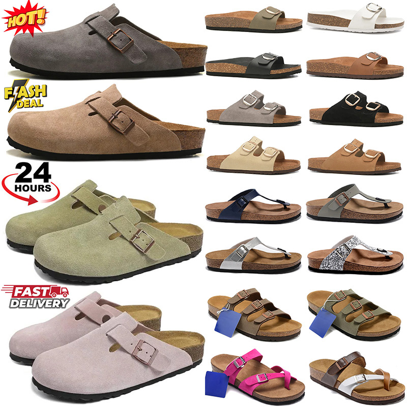 designer sandals arizona boston soft footbed designer shoes clogs slides slippers women men suede leather outdoor shoes fluffy slider buckle mules sneakers Flip