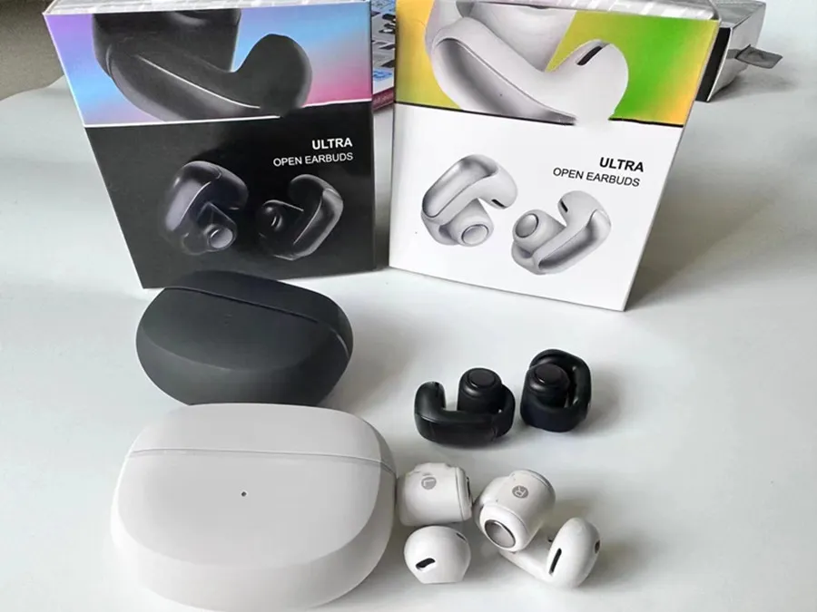 New BS Ultra Open Earbuds Bluetooth 5.3 V12 Wireless Headphones TWS Sport Earbuds HD Mic Call Ear Clip Waterproof In Ear Touch Control Gaming Earphones For Phone