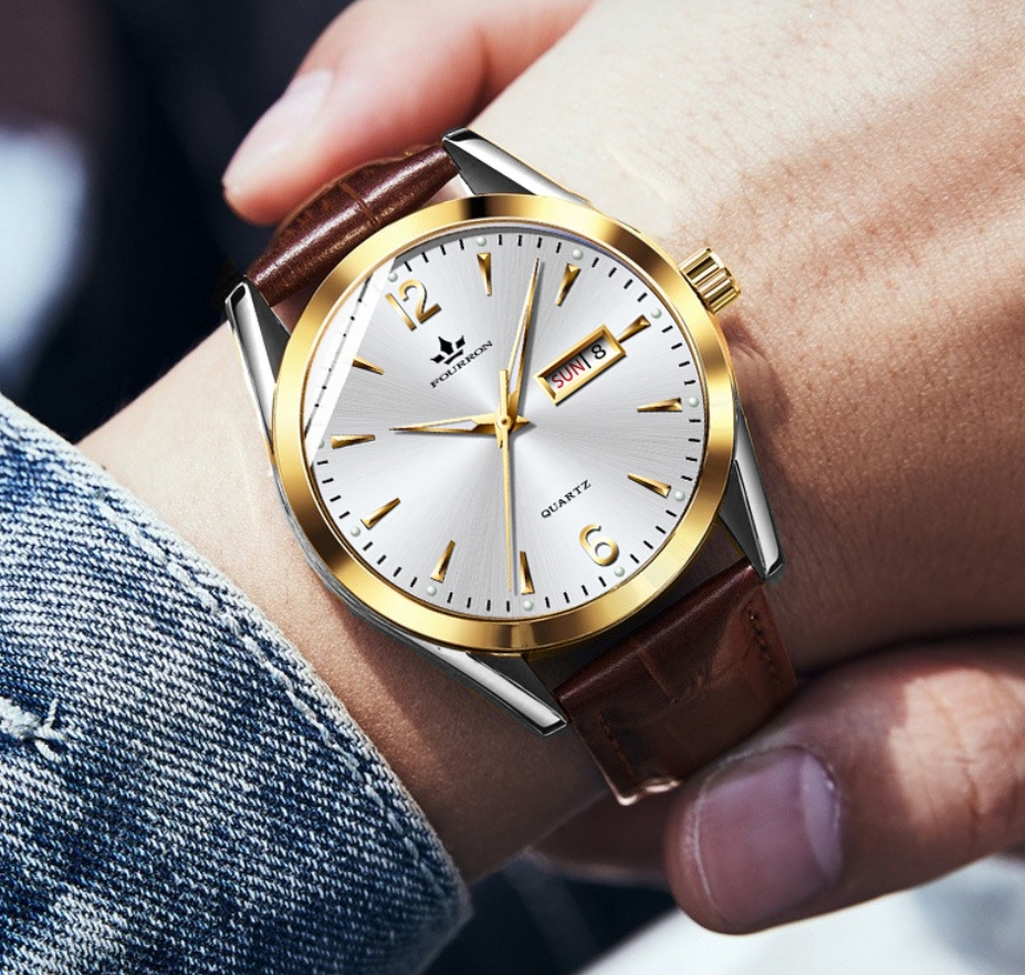 mens simple watch Frederique Constant casual automatic date dial watch premium leather strap movement 240924