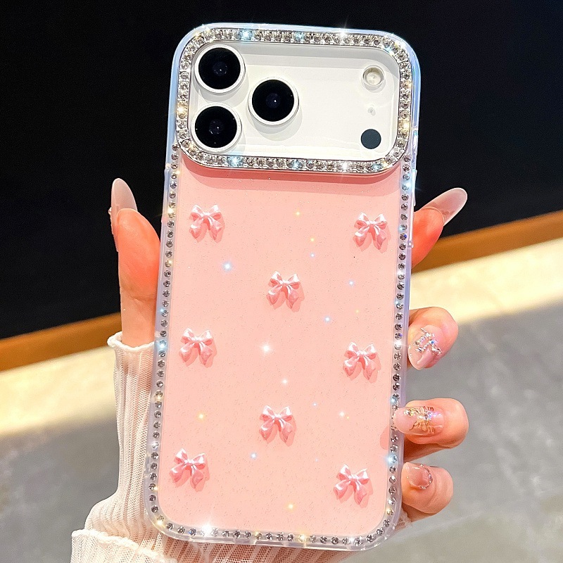 Bow Phone Case iPhone 17 Pro Max Compatible with Apple 16/15 Pro Edge Diamond Protective Case