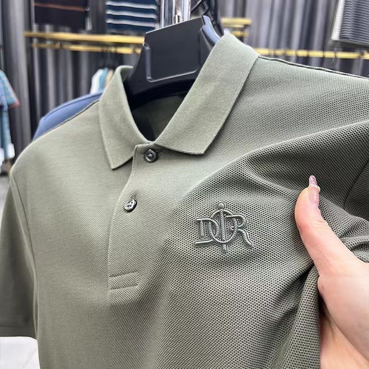 Men's Polos 100% pure cotton breathable men short sleeved fashion high-end designer offset printing casual golf flip collar top T-shirt