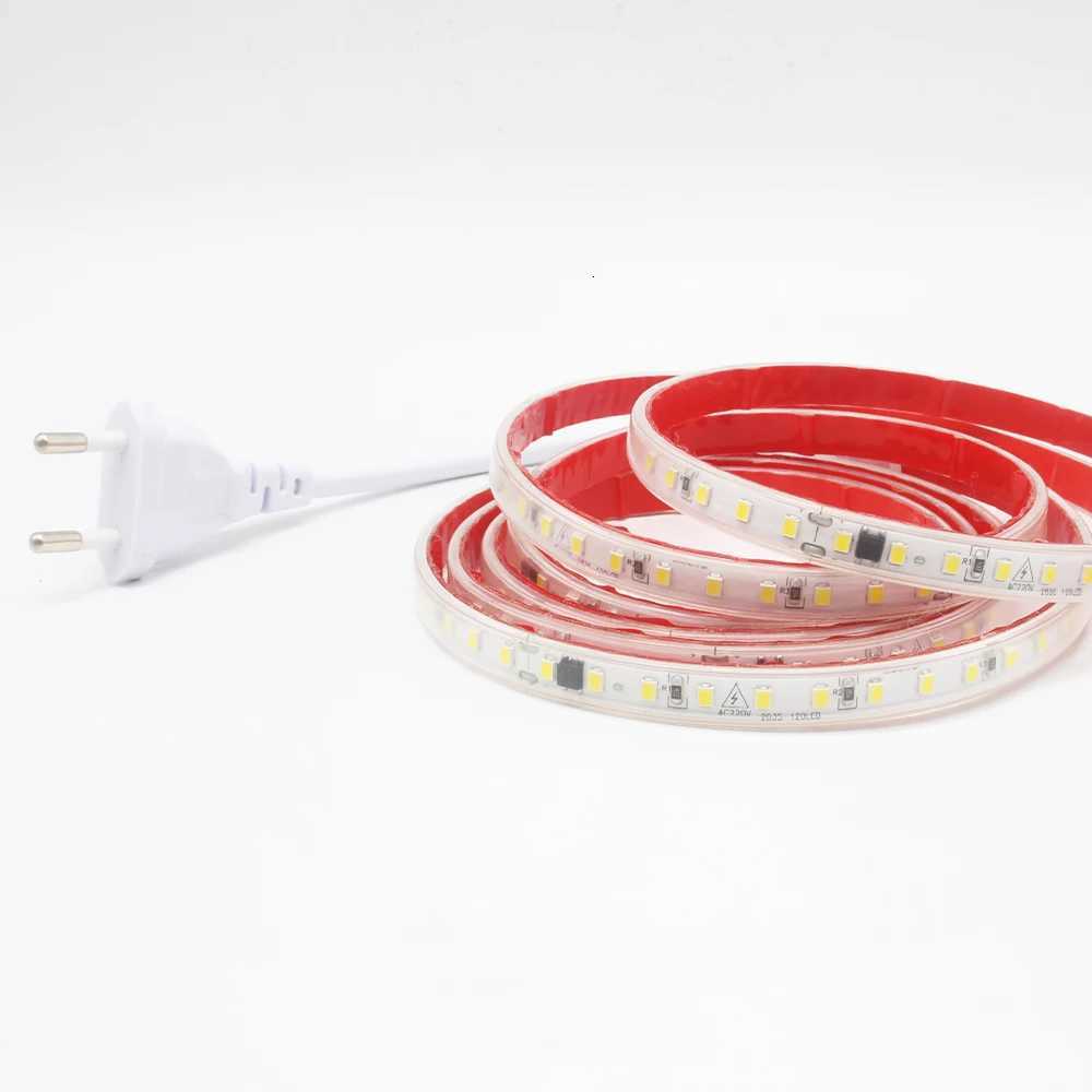 AC 220V 230V 2835 LED Strip Light Waterproof IP67 120LEDs/m Flexible Tape Lamp Warm Cold White 1M 2M 3M 5M 10M 20M Home Lighting M251129