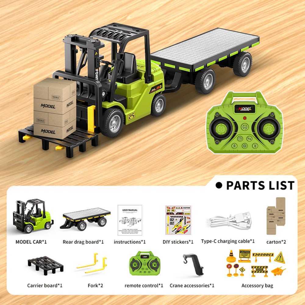 164 Alloy Remote Control Forklift Trailer 2-in-1 Bluetooth APP Engineering Toy simulation Model Car Perfect Gift for Kids J251129