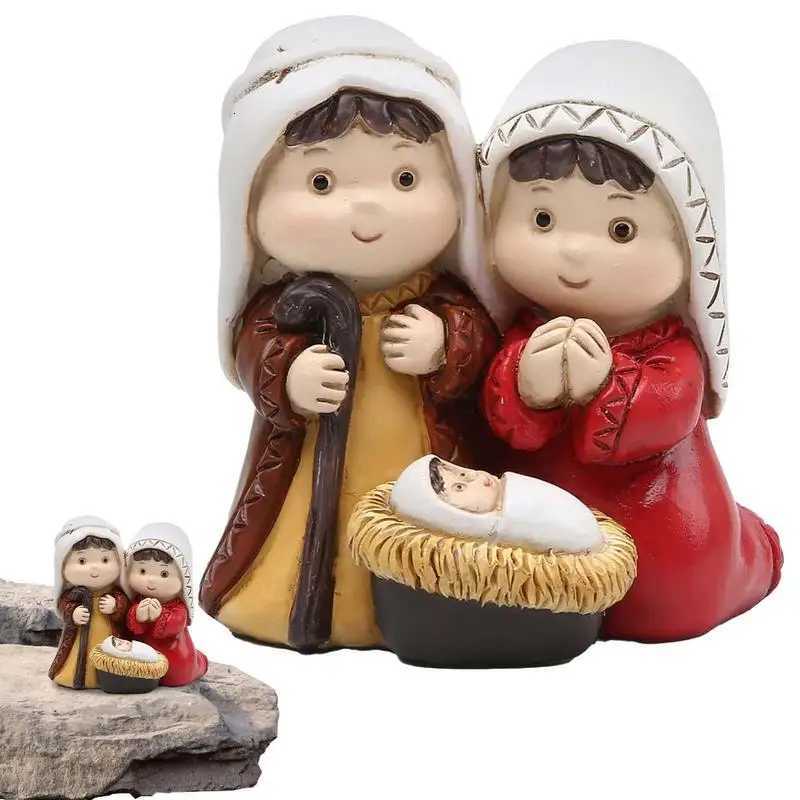 Nativity Statue Set Resin Tabletop Nativity Set Christmas Nativity Figurine Collection Holy Family Religious Figurine Craft H251129