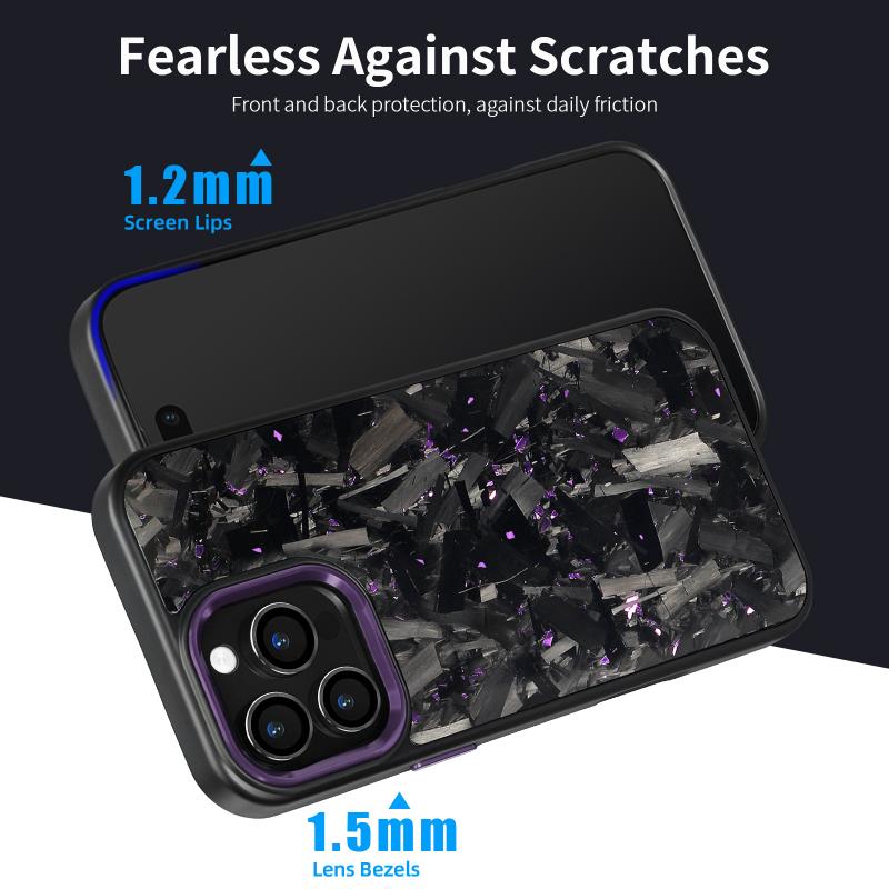 Color Metal Frame Forged Carbon Fiber Phone Case For iPhone16/15/14/13/12 Pro Max 13 Apple 15 13 Pro