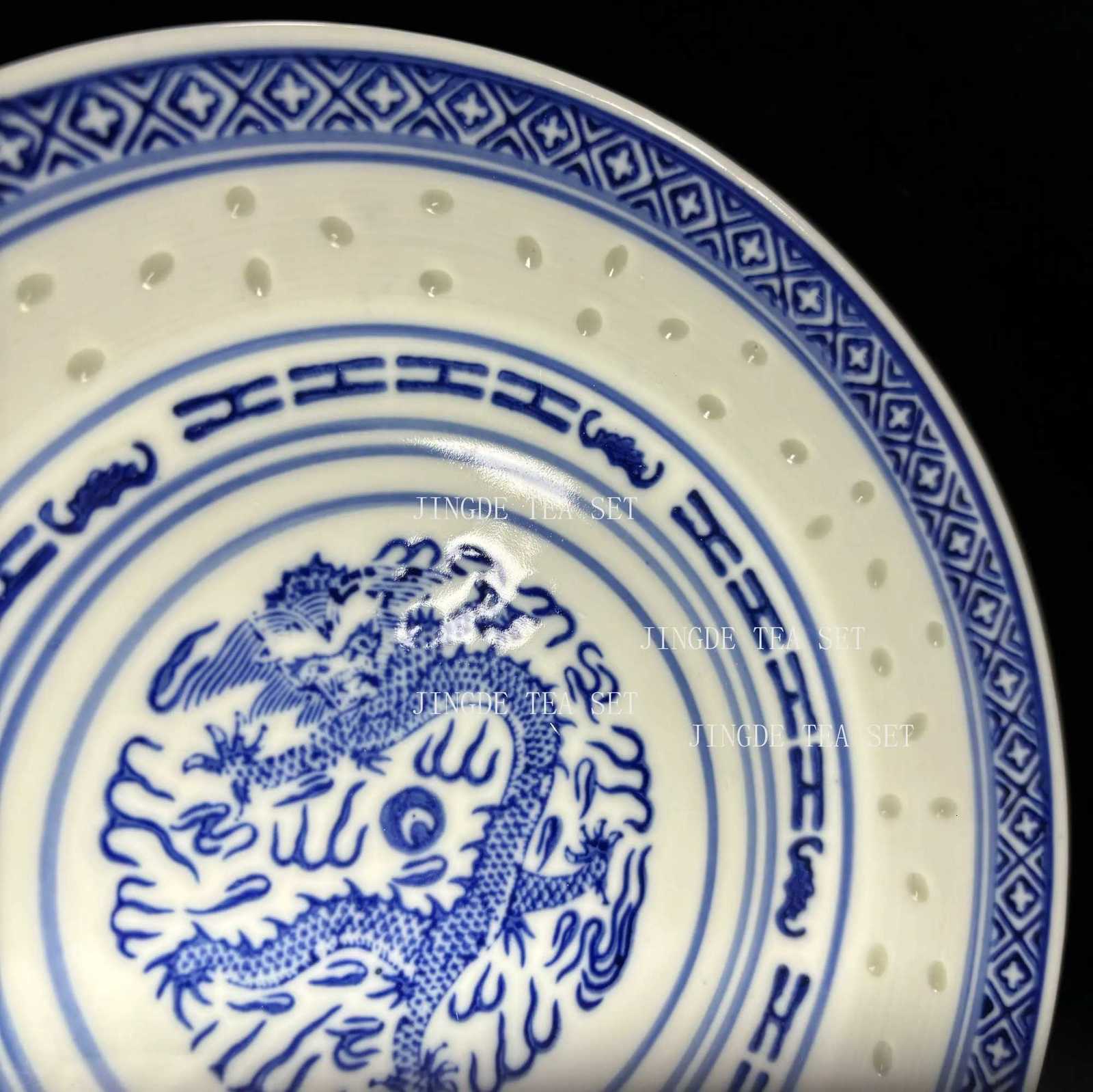 Luxury 1pc Old Style Ceramic Restaurant Plates Serving Plate He/Store Bone Plate Traditional Chinese Dragon Pattern Kitchen Utensils Y251129