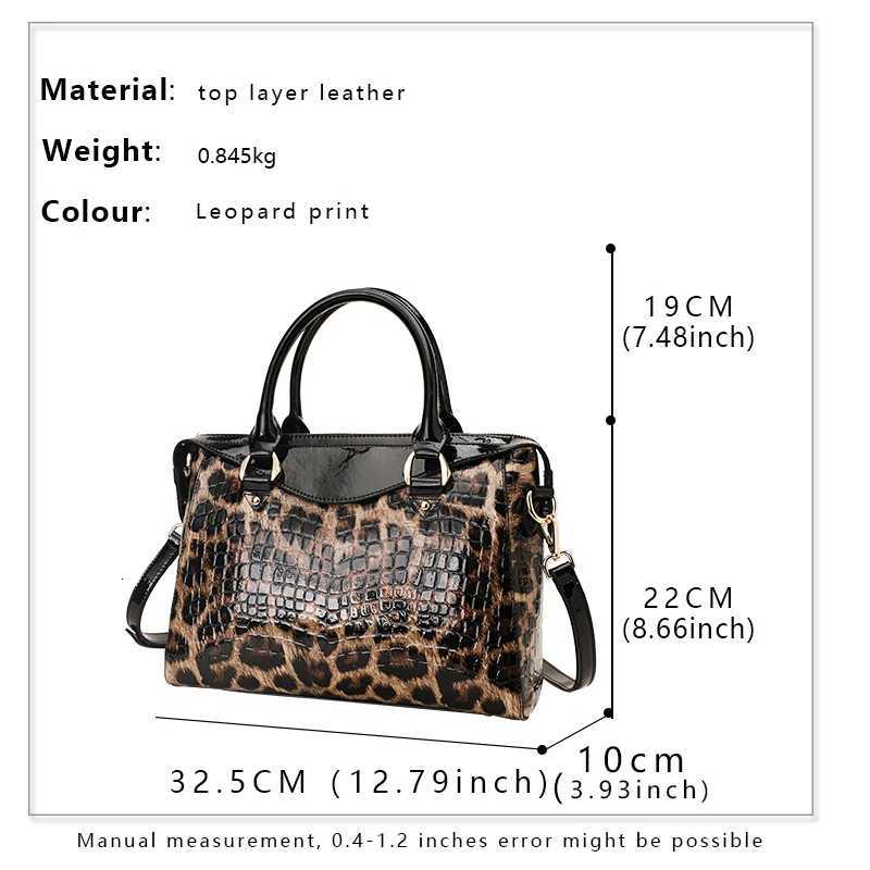 Aidrani Classic Leopard Pattern Genuine Leather Womens Bag Large Capacity Womens Handbag Cowhide One Shoulder Crossbody Bag K251128