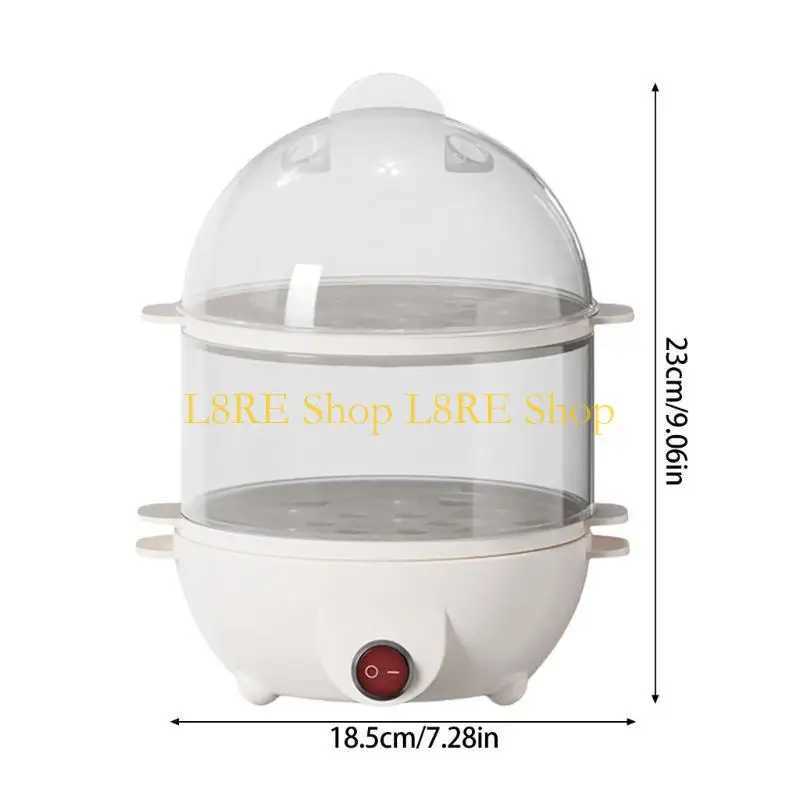 L8RE Eggs Cooking Appliance Double Layer 14 Eggs Tray Steam Dumplings Omelets Poacher Dishwasher Safe Electric Eggs Cooker C251129