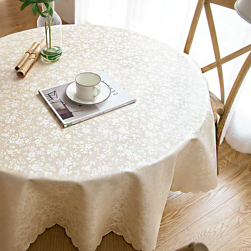 A858 European waterproof, oil-proof, scalding-proof and washable tablecloth for hotel and restaurant household round large round table tablecloth
